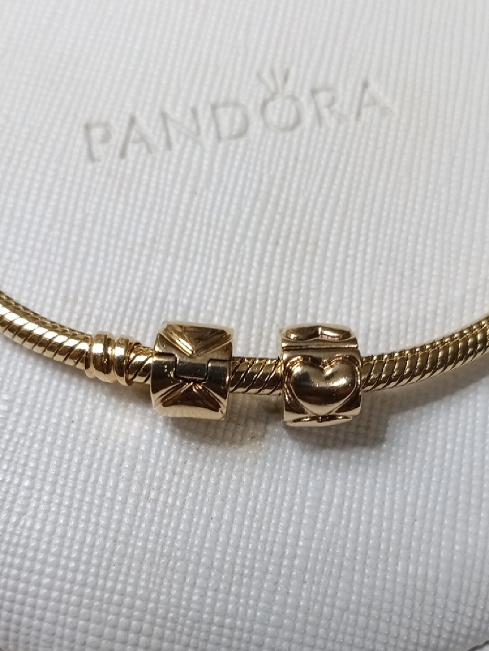 Pandora Two Vintage 14k Solid Gold Heart Clips - Picture 2 of 7